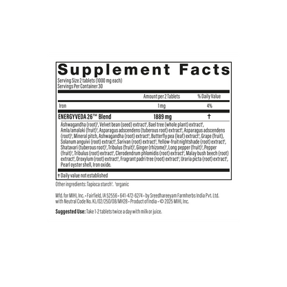 EnergyVeda 26 — Vitality, Stamina & Tissue Rejuvenation